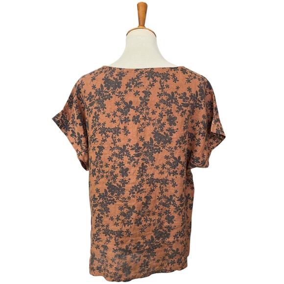 Bellambra 100% Linen Tunic Boho Feminine Short Sleeve Top Size Medium - Picture 4 of 6